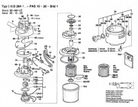 Bosch 0 603 284 142 PAS 10-20 All Purpose Vacuum Cleane 240 V / GB Spare Parts PAS10-20